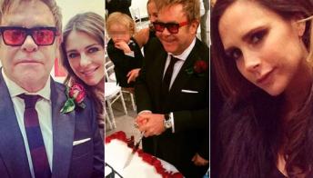 Le nozze gay di Elton John: rose rosse e i Beckham tra i 50 vip. Foto
