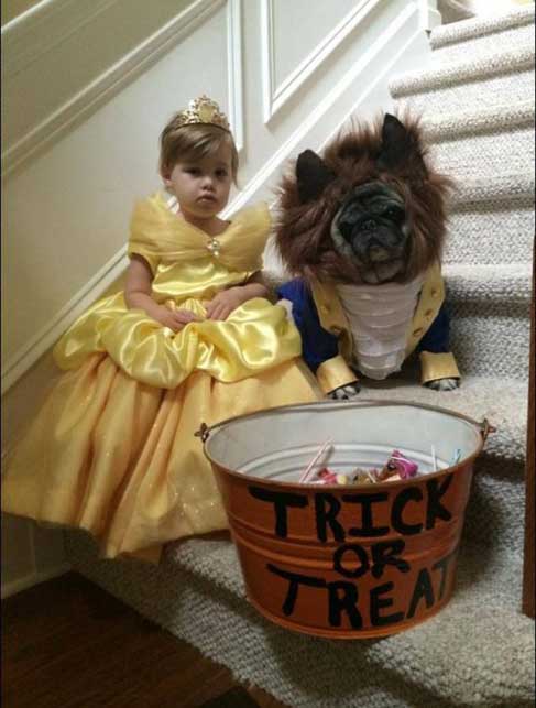 La bella e la bestia: la foto più bella di Halloween