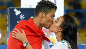 Cristiano Ronaldo e Georgina Rodriguez alla vittoria della UEFA Champions League nel 2018