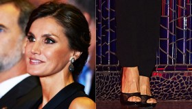 Letizia di Spagna, smoking e piedi al naturale: lezione di stile a Meghan Markle