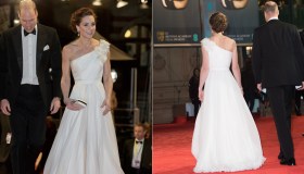 Kate Middleton incanta ai BAFTA con l’abito di Alexander McQueen