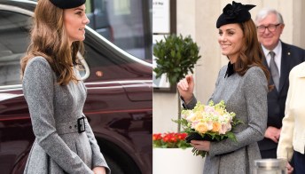 Kate Middleton, pancino sospetto col cappotto di Catherine Walker