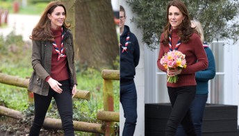 Kate Middleton, look casual tra gli scout