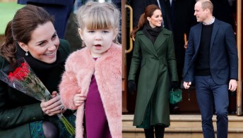 Kate Middleton in verde: cappotto Sportsmax e abito Michael Kors