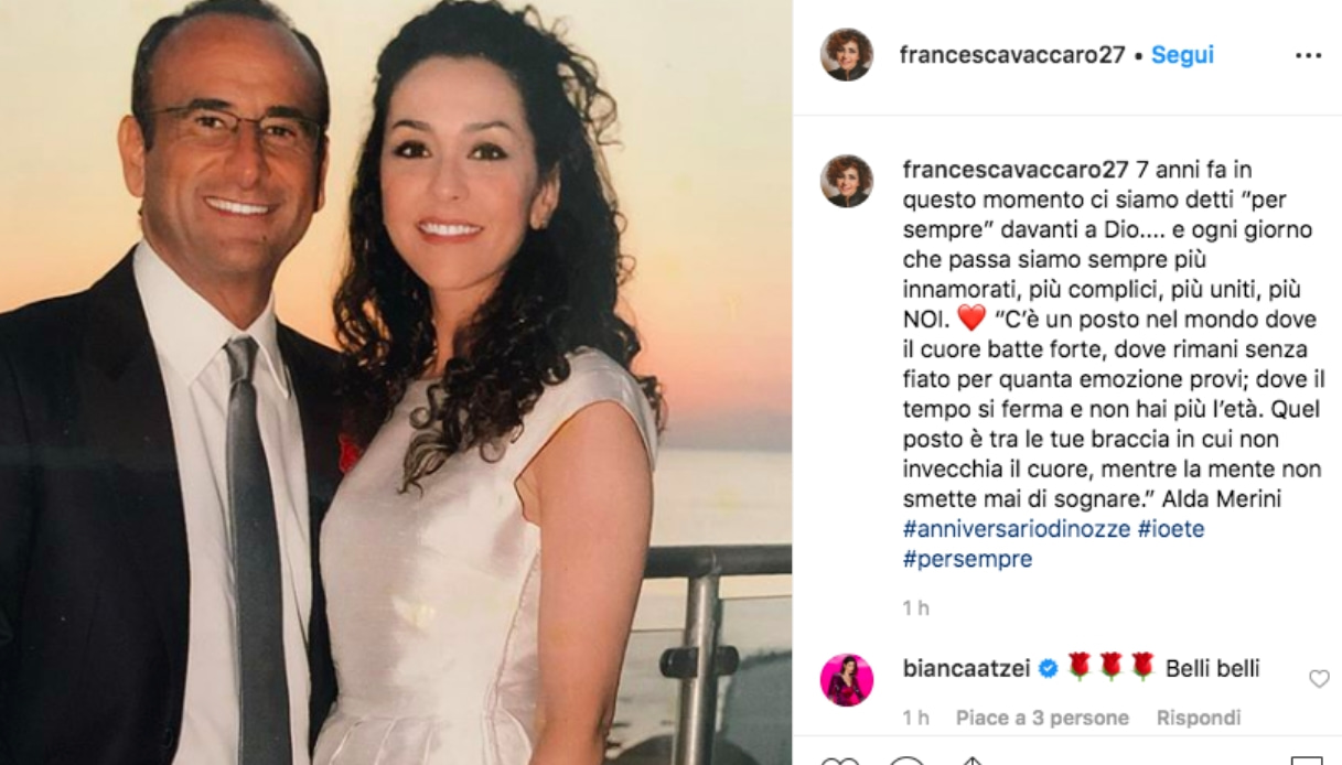 Carlo Conti e Francesca Vaccaro Instagram