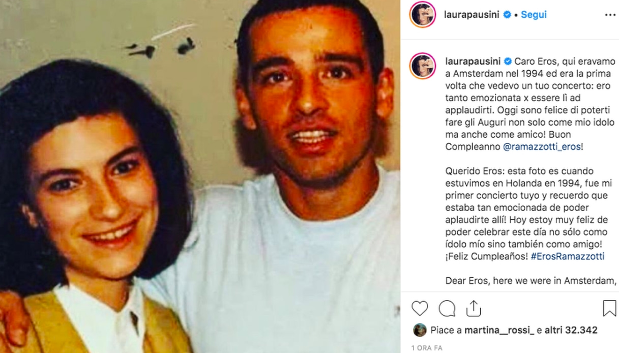Eros Ramazzotti e Laura Pausini Instagram