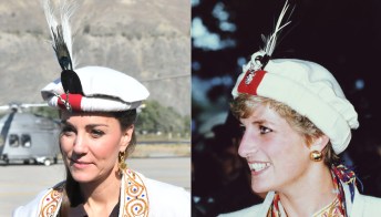 Kate Middleton in Pakistan: stivaloni, pelle e cappello come Diana