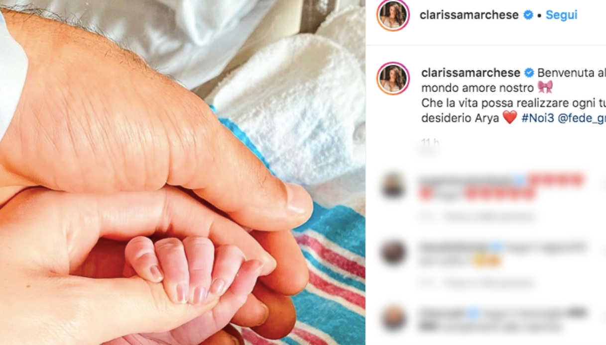 Clarissa Marchese e Federico Gregucci sono diventati genitori Instagram