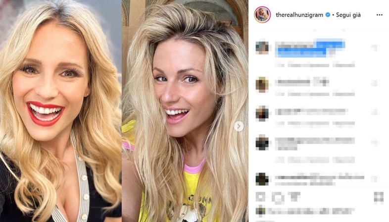 michelle hunziker con o senza trucco su instagram