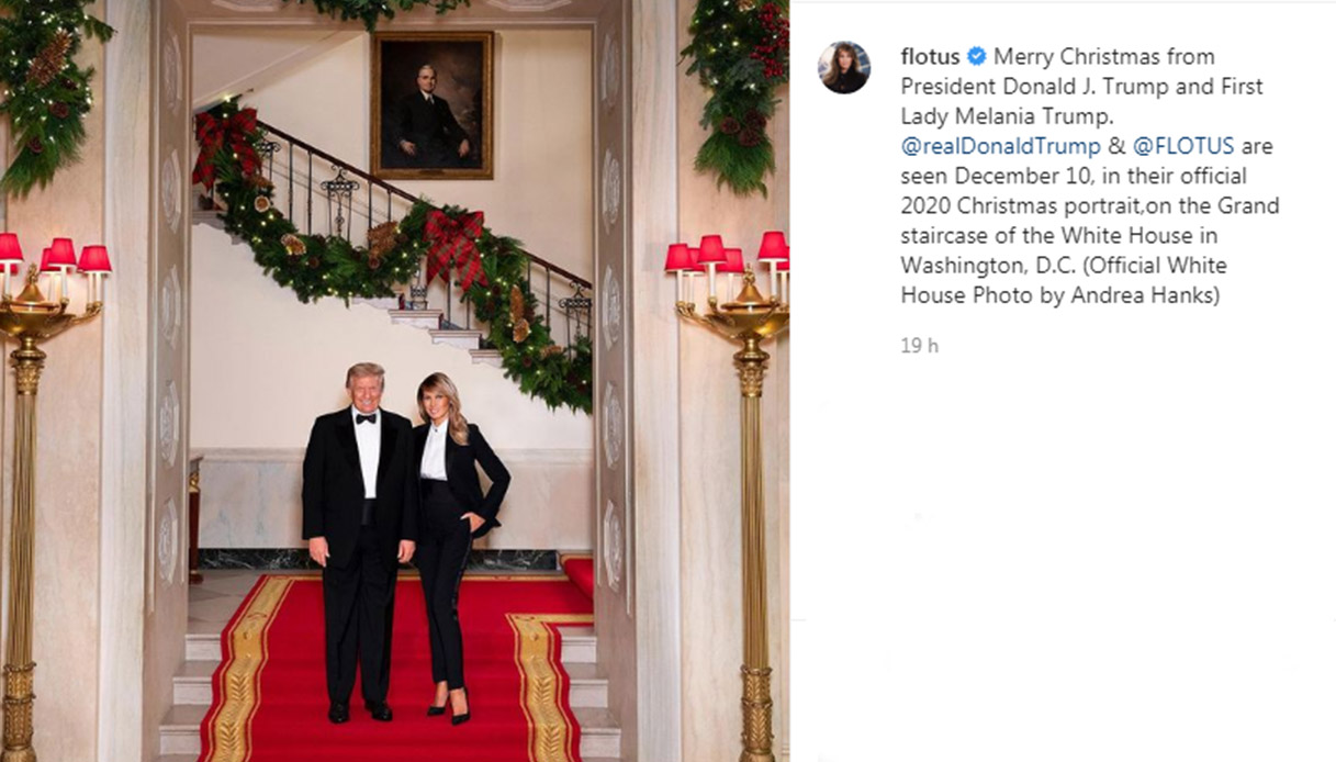 Melania Donald Trump Natale Casa Bianca