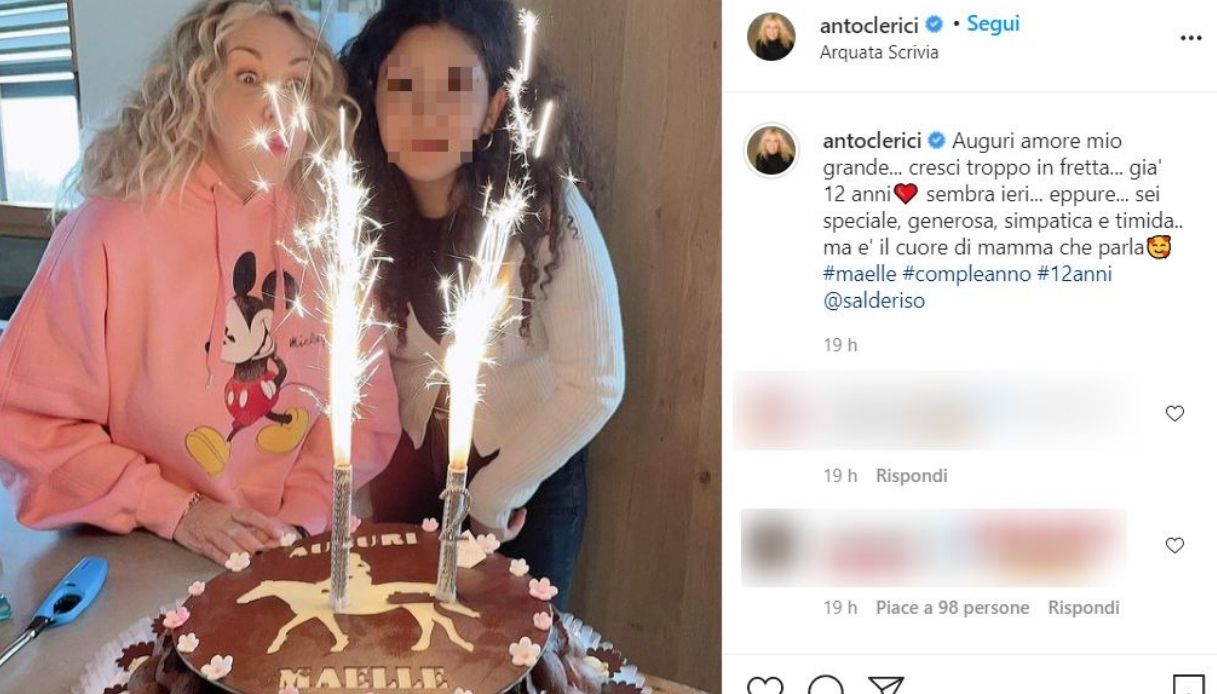 Antonella Clerici, su Instagram la foto per il compleanno della figlia