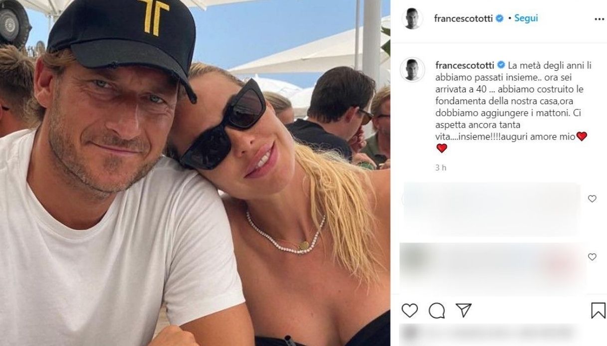 Il post Instagram di Francesco Totti