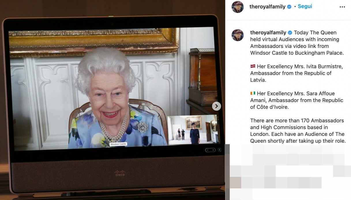 Regina Elisabetta su Instagram