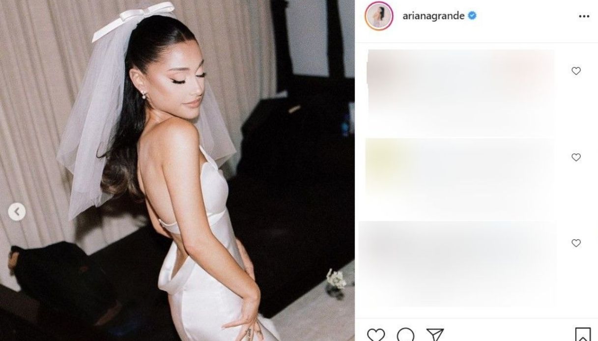 Ariana Grande, splendida nelle foto del suo matrimonio