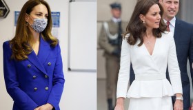 Kate Middleton, abito avorio da Regina e blazer bluette low cost