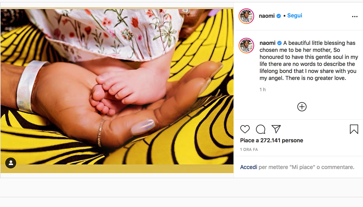 Naomi Campbell è diventata mamma