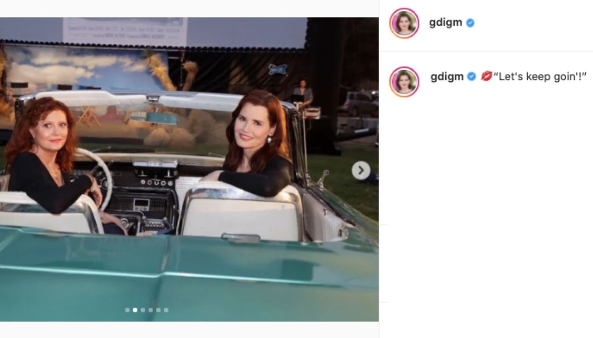 Geena Davis retratou sua reunião no Instagram