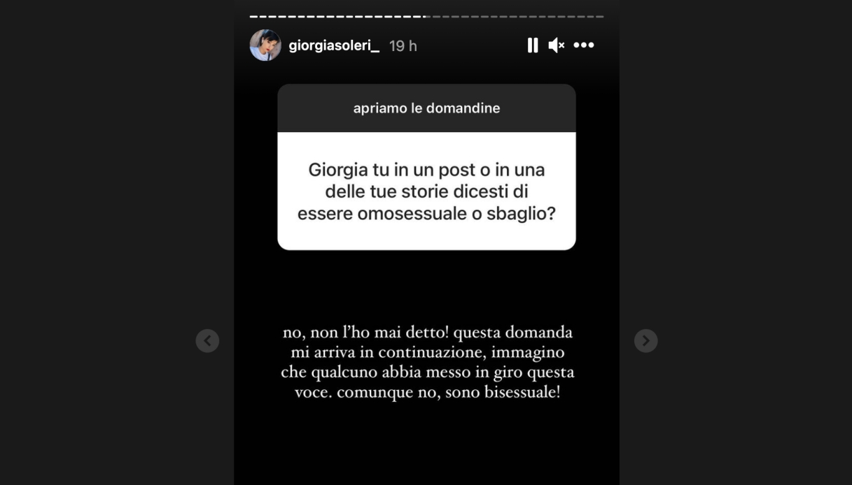 Giorgia Soleri stories Instagram