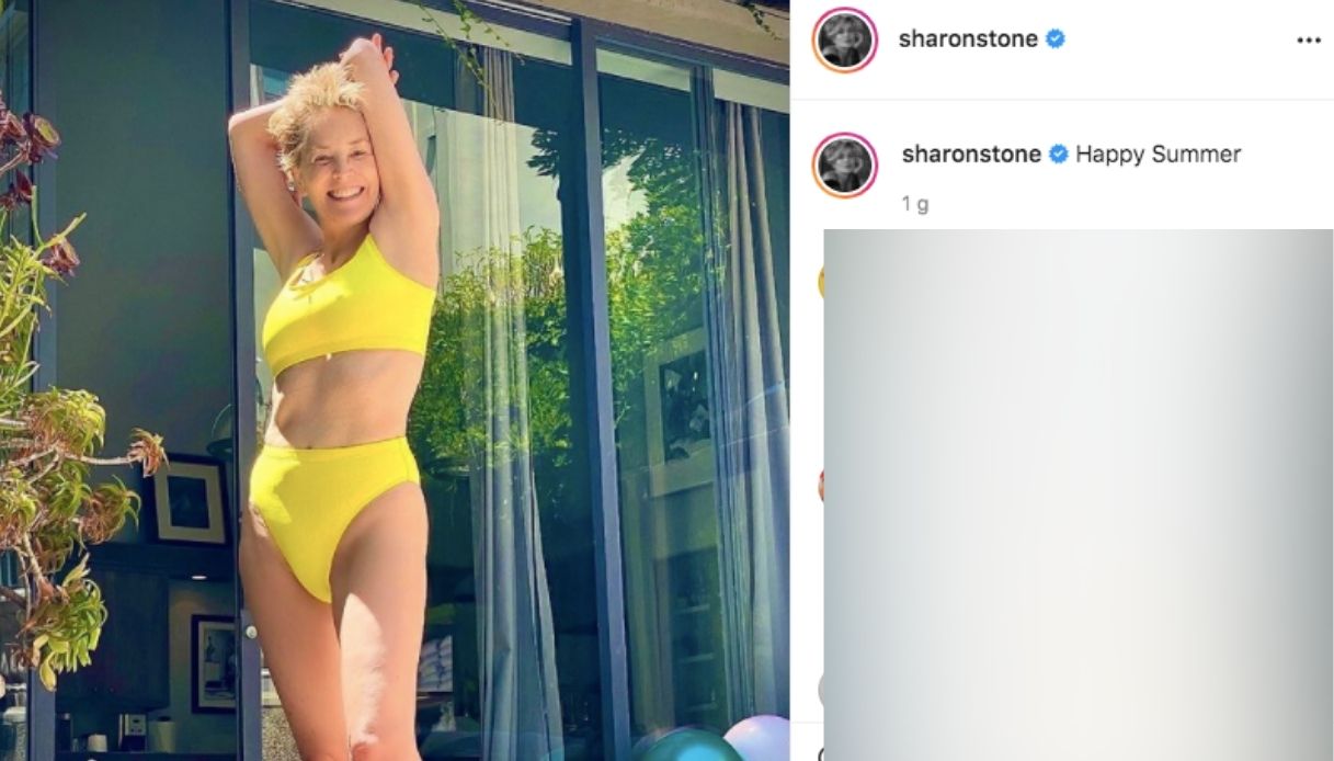 Sharon Stone in bikini su Instagram