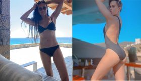 Demi Moore, vacanza in Grecia con le figlie (in forma super)