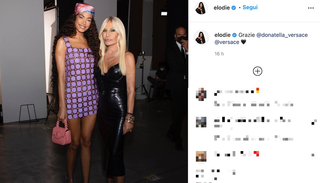 Elodie e Donatella Versace
