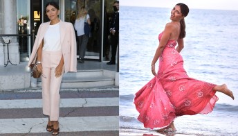 Venezia 2021, Serena Rossi: dall’abito-sottoveste al tailleur pantaloni rosa