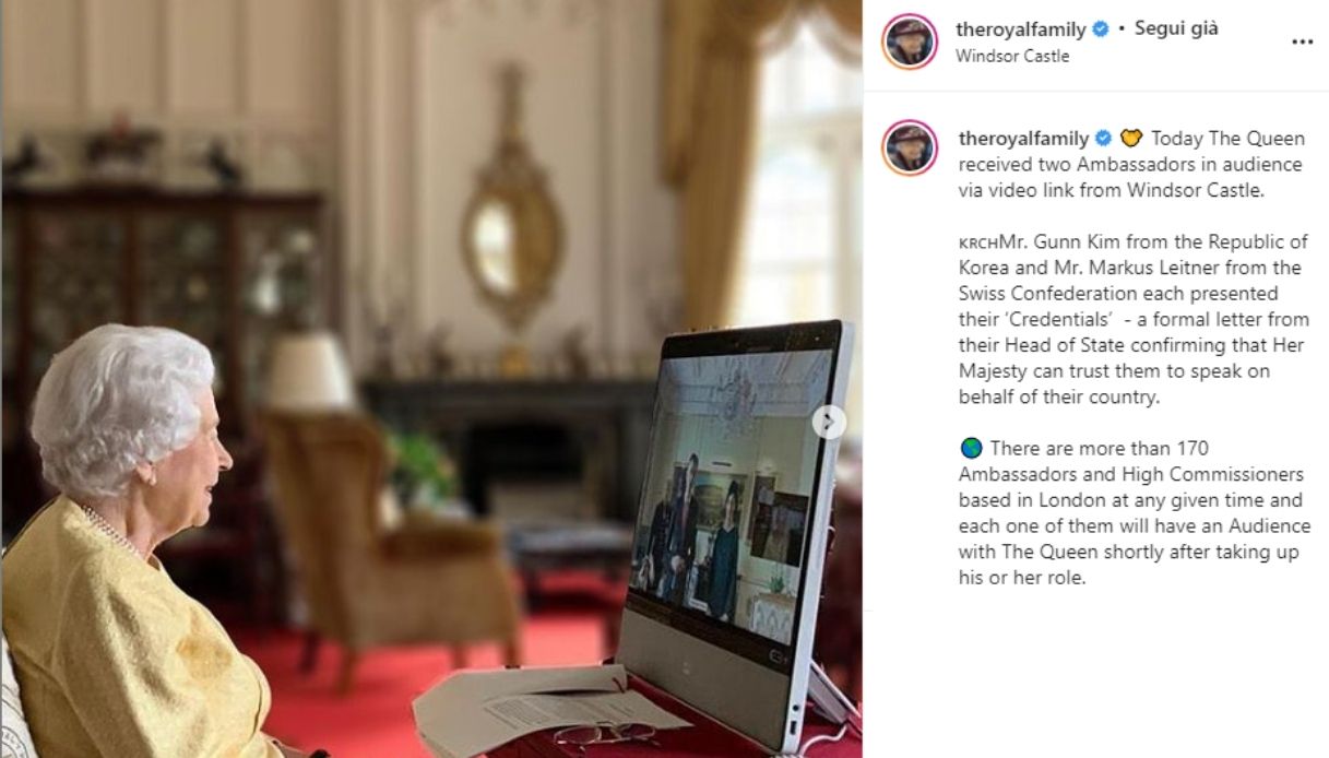 Regina Elisabetta su Instagram