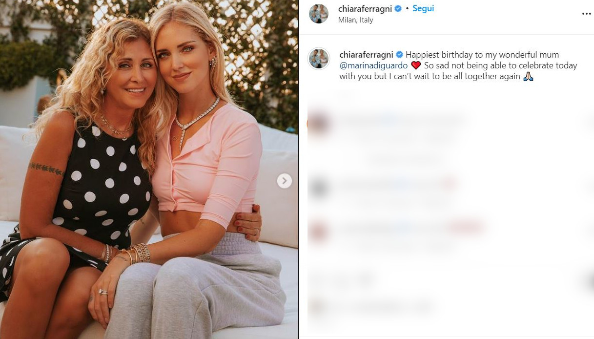 Chiara Ferragni e Marina Di Guardo su Instagram