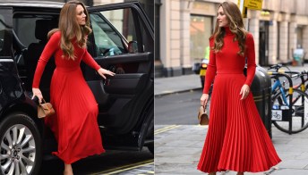 Kate Middleton, il look rosso strepitoso