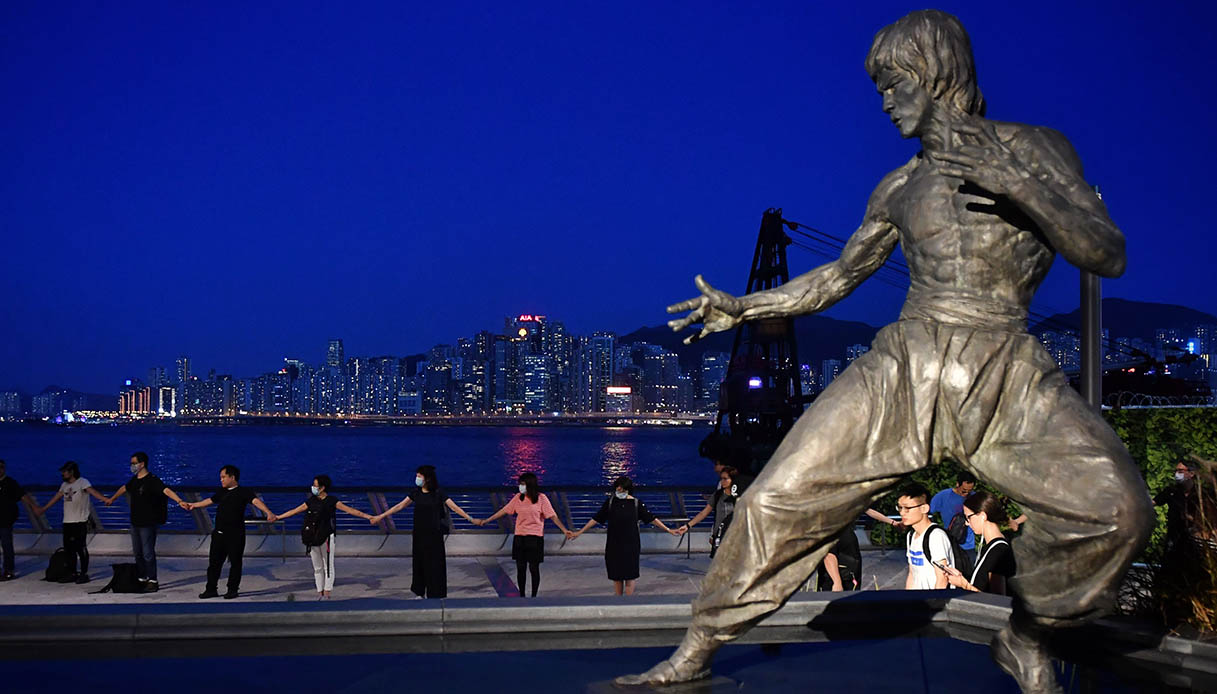Bruce Lee statua Hong Kong