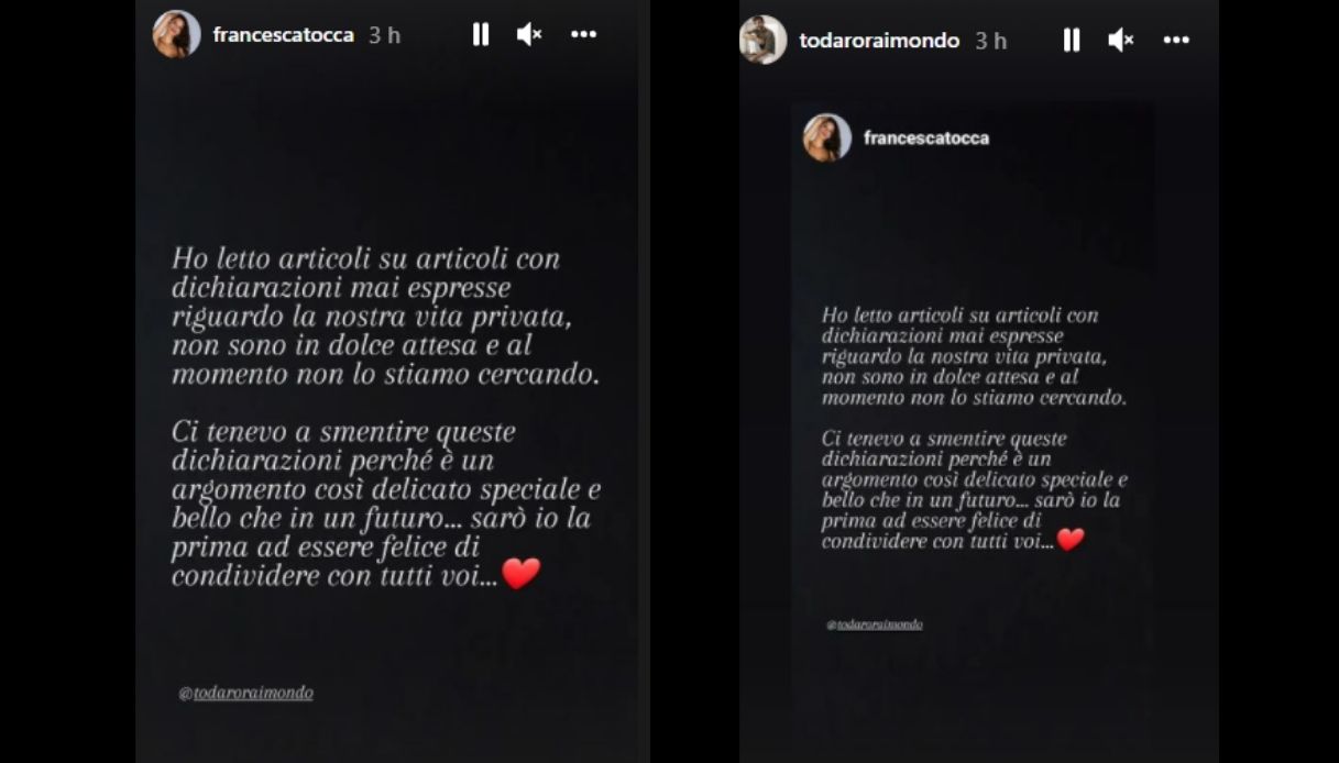 Francesca Tocca e Raimondo Todaro Instagram