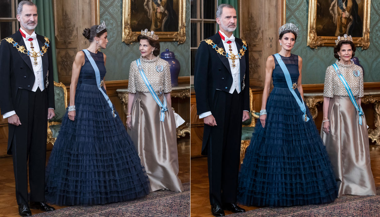 Letizia di Spagna incanta al gala con l'abito da 300 euro