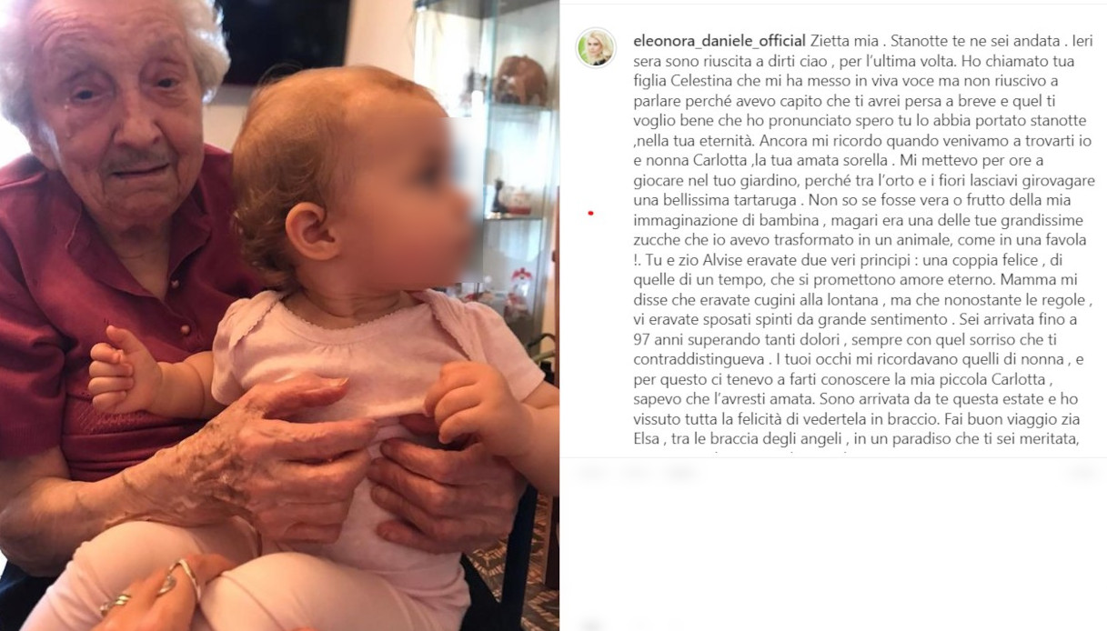Eleonora Daniele, l'addio alla zia Elsa su Instagram