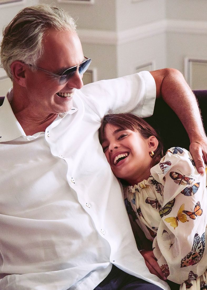 Andrea Bocelli con la figlia