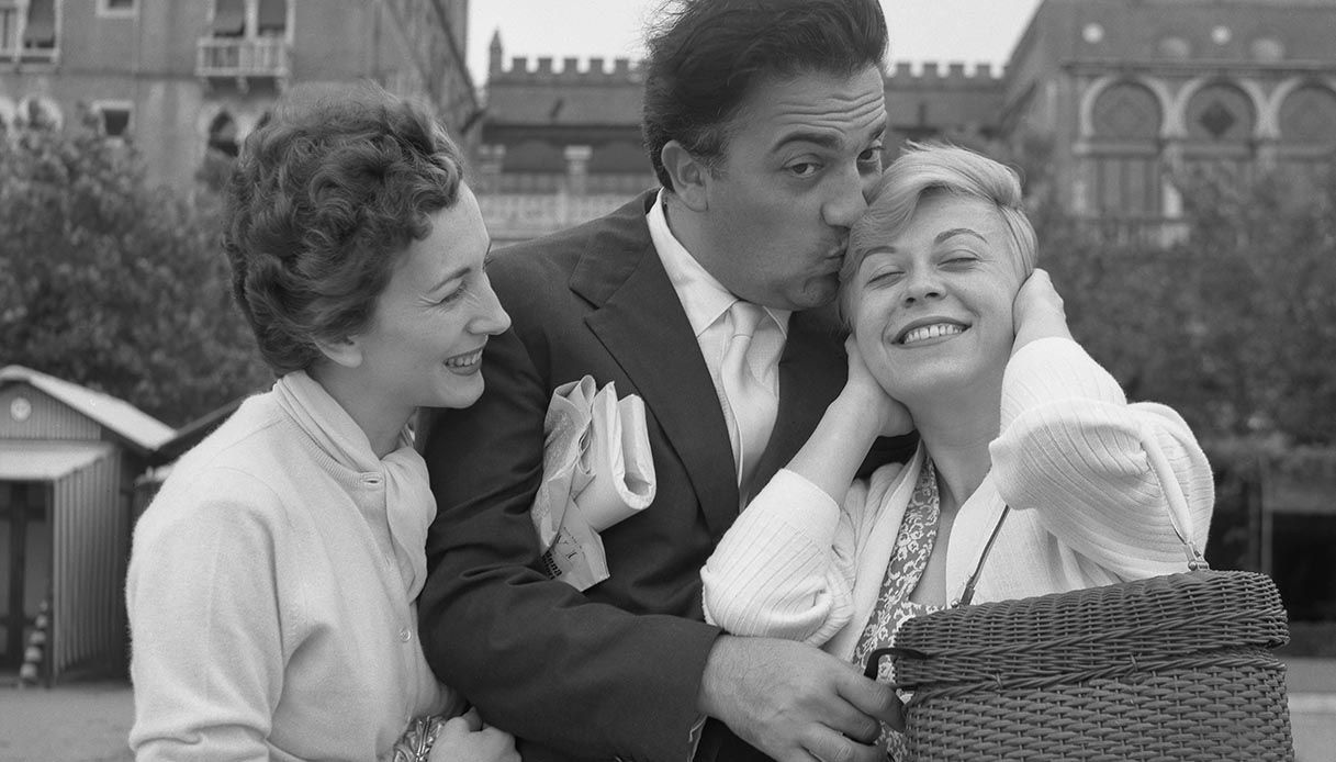 Federico Fellini, Valentina Cortese e Giulietta Masina