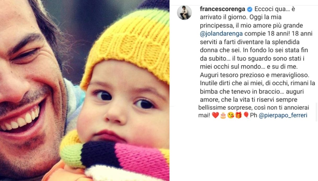 Francesco Renga, post su Instagram