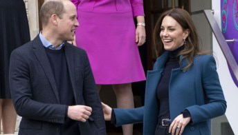 Kate Middleton, look business chic e tenerezze con William