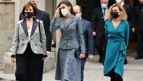 Letizia di Spagna, il look di Felipe Varela che continua a riciclare
