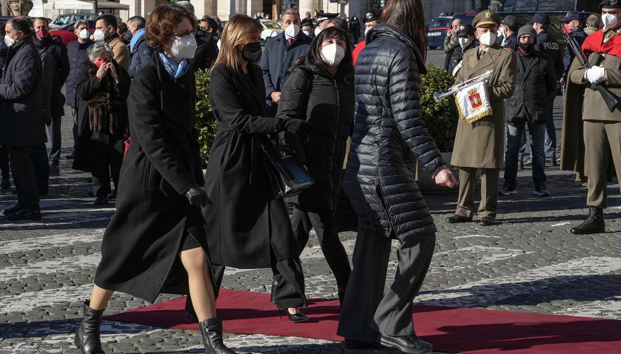 Maria Elena Boschi ai funerali David Sassoli