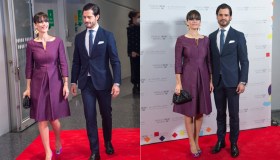 Sofia di Svezia meravigliosa con frangia e abito sofisticato