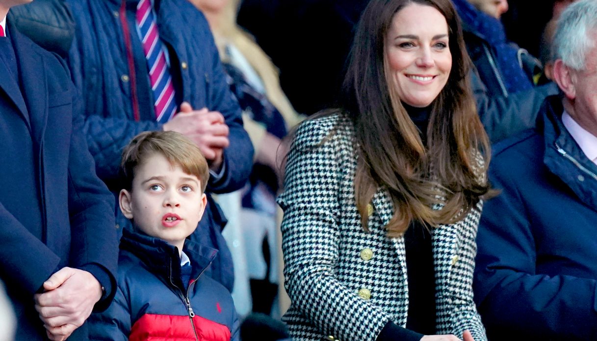 Kate Middleton e il piccolo George allo stadio
