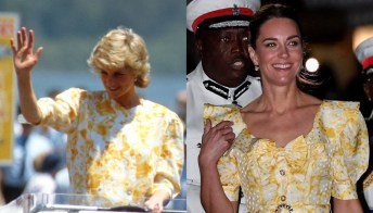 Kate e William lasciano i Caraibi: il peplum dress è un omaggio a Lady Diana