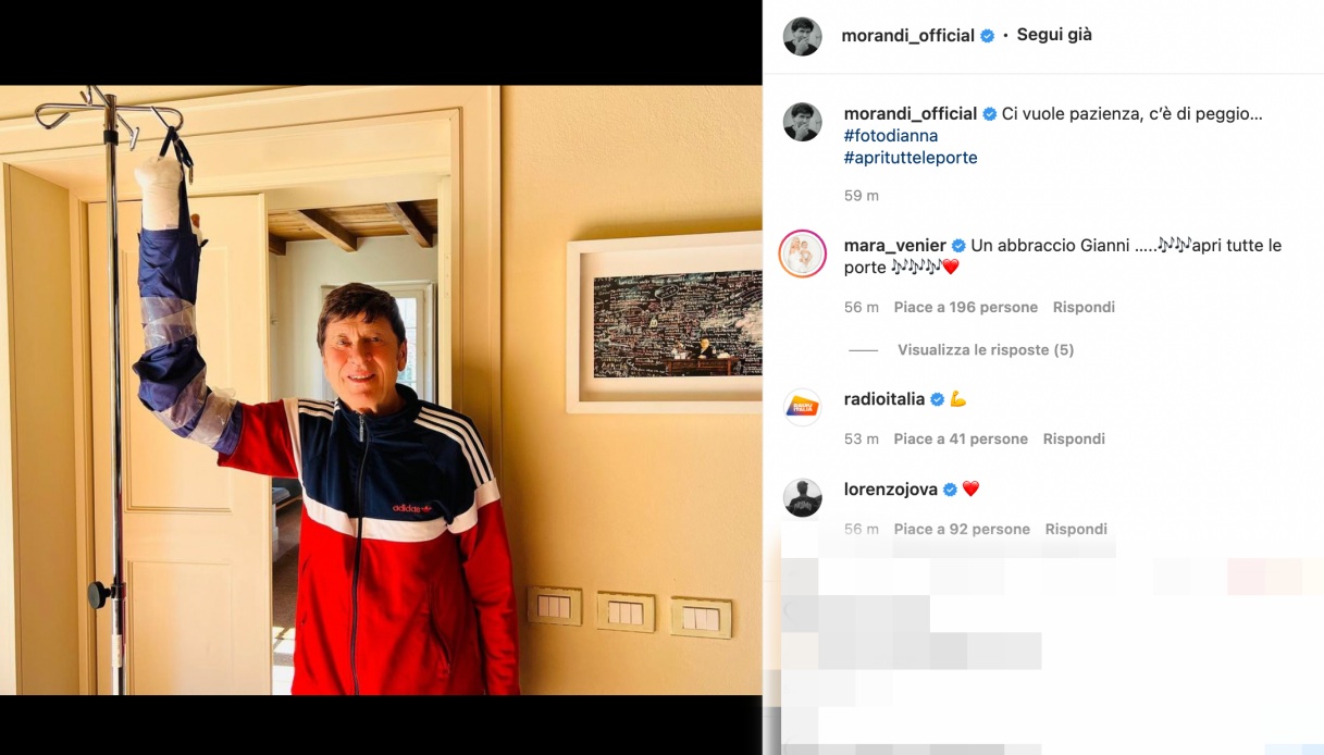 Gianni Morandi su Instagram