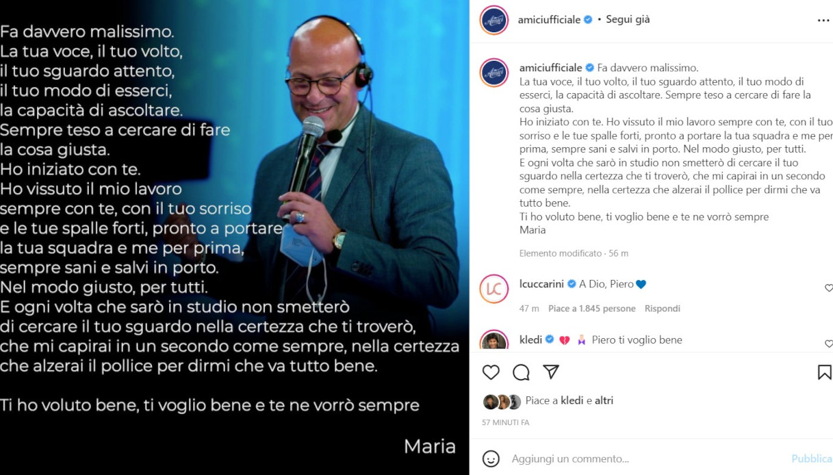 Piero Sonaglia Maria De Filippi Instagram