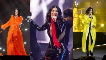 Eurovision 2022, l’eleganza elettrica di Laura Pausini: i look della finale