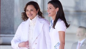Letizia di Spagna e la sceicca Jawaher: look bianchi a confronto