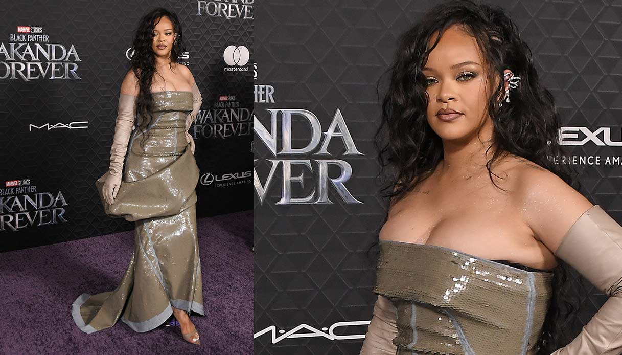 Rihanna alla premiere di Premiere di Black Panther: Wakanda Forever