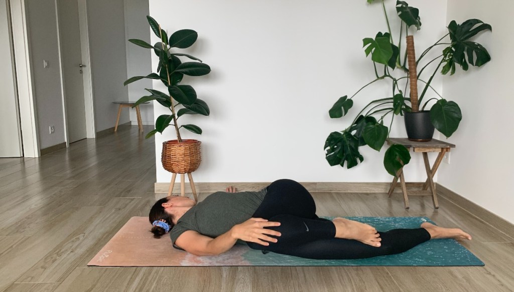 reclining twist yoga