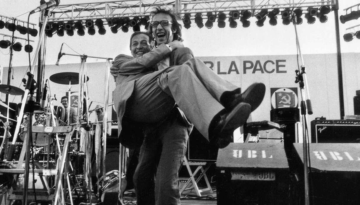 Benigni e Berlinguer al Pincio, nel 1983