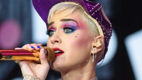 Katy Perry with one eye locked on stage